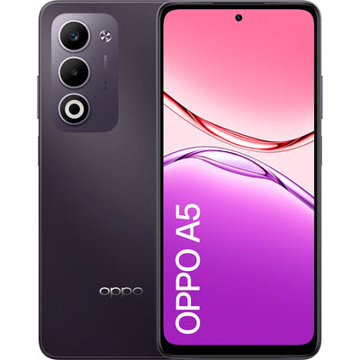 Móvil - OPPO A5, Dark Purple, 128 GB, 6 GB RAM, 6.67" 1000 nits, Snapdragon® 6s 4G Gen 1, 6000 mAh