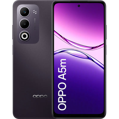 Móvil - OPPO A5m, Dark Purple, 256 GB, 8 GB RAM, 6.67" 1000 nits, Snapdragon® 6s 4G Gen 1, 6000 mAh