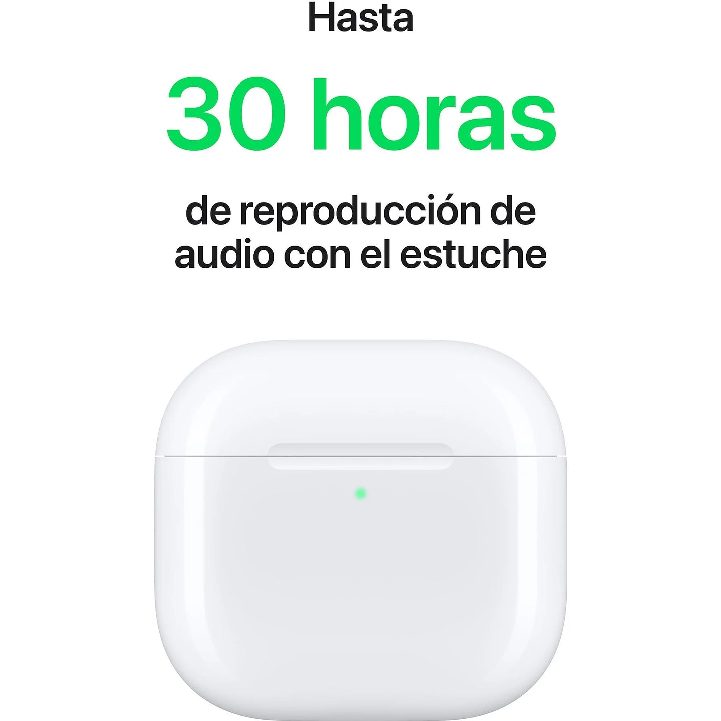 Apple AirPods 4 (2024 4ª gen), Inalámbricos, Bluetooth®, Estuche de carga USB-C, Chip H2, Siri, USB-C, Blanco