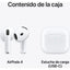 Apple AirPods 4 (2024 4ª gen), Inalámbricos, Bluetooth®, Estuche de carga USB-C, Chip H2, Siri, USB-C, Blanco