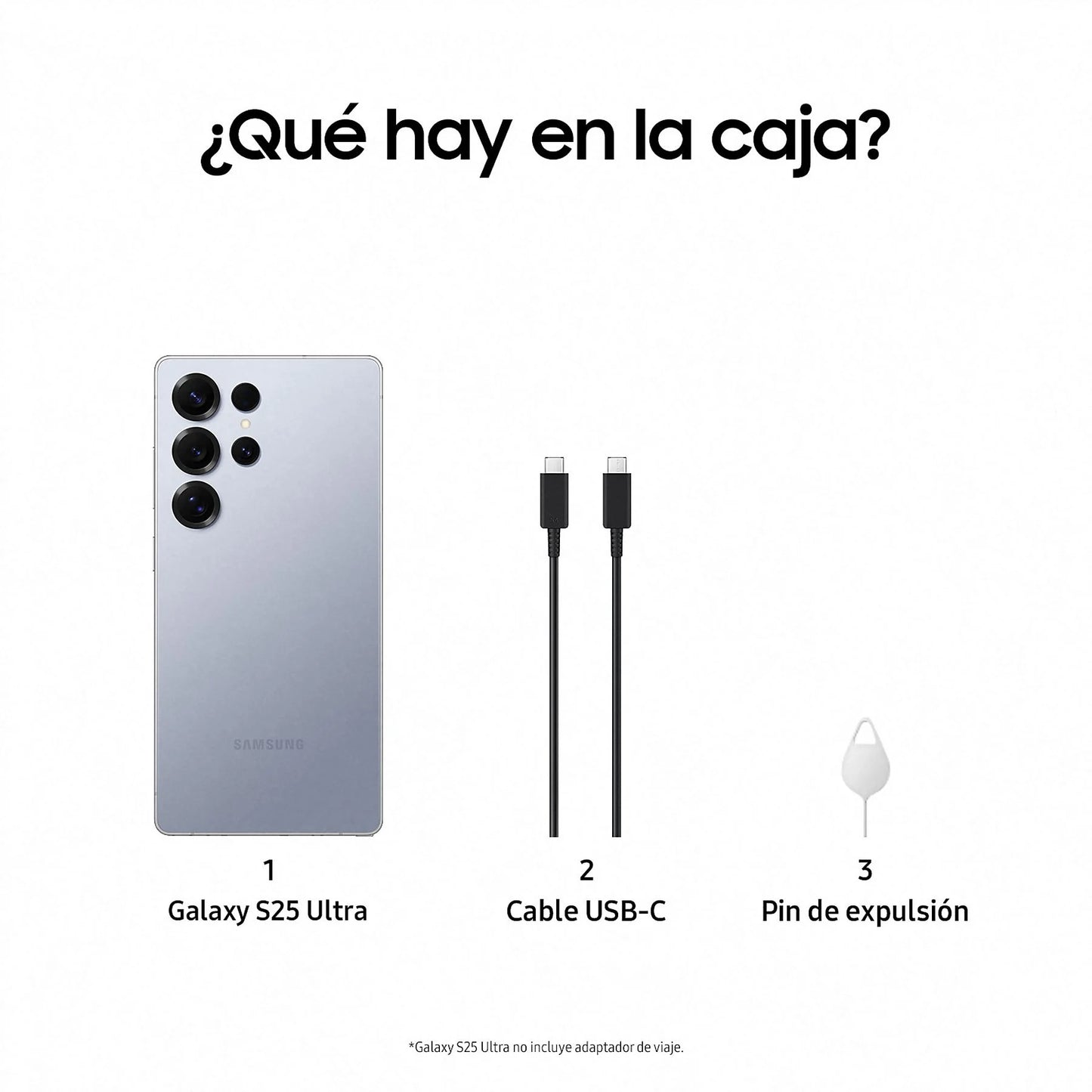 Móvil - Samsung Galaxy S25 Ultra, Titanium Blue, 512 GB, 12 GB RAM, 6.9" WQHD+, Snapdragon 8, 5000 mAh, Android 15