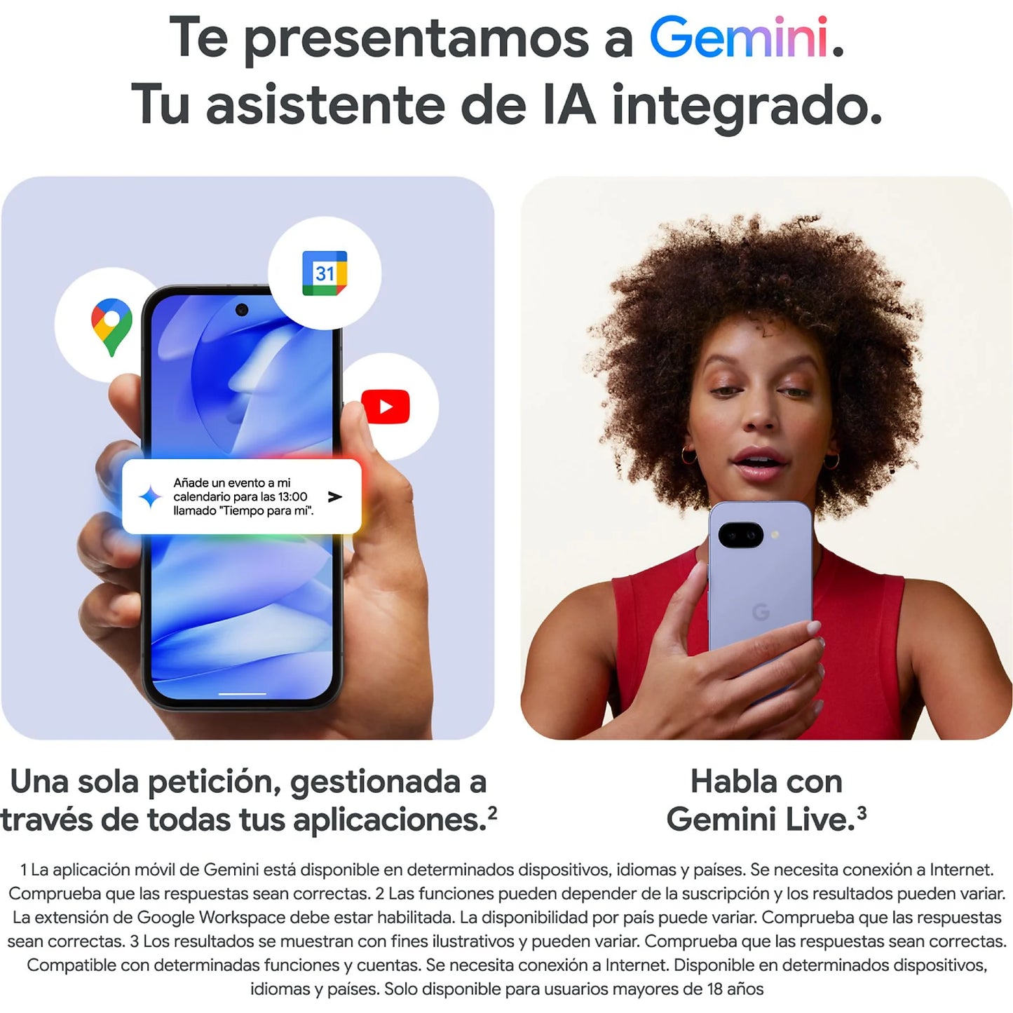 Móvil - Google Pixel 9a, Porcelana 128 GB, 8 GB RAM, 6.3" Actua pOLED, Google Tensor G4, 5100 mAh, Gemini integrado, Android 15