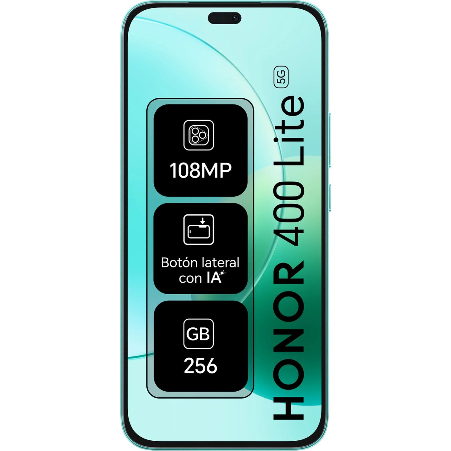 Móvil - Honor 400 Lite, Velvet Black, 256 GB, 8 GB RAM, 6.7" OLED, MediaTek Dimensity 7025-Ultra, 5230 mAh, Botón lateral IA