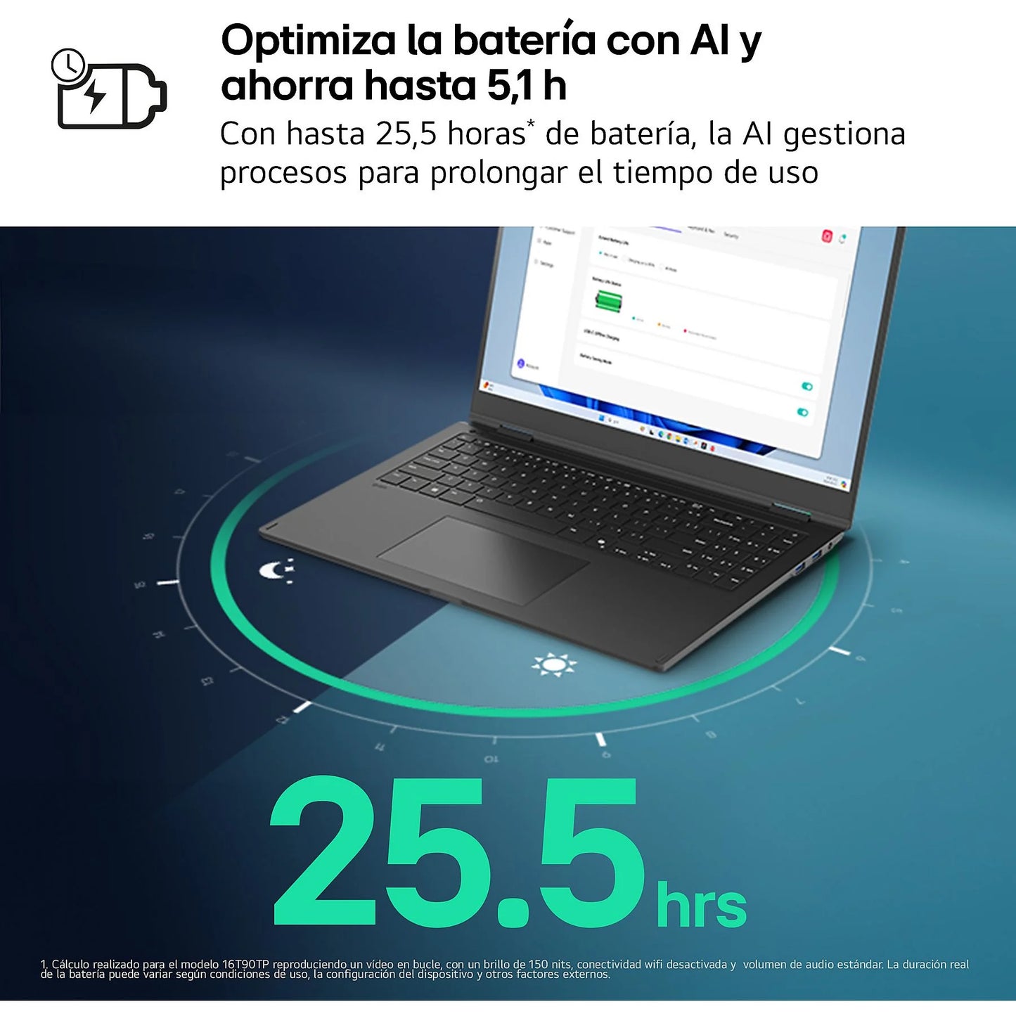 Portátil - LG 16Z90TS-G.AU99B Copilot+ PC, 16 " WQXGA, Intel® Evo™ Edition Core™ Ultra 9-288V, 48 TOPS, 32 GB RAM, 1 TB SSD, Arc™ GPU, W11H