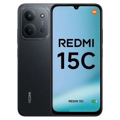 Móvil - Xiaomi Redmi 15C, Negro medianoche, 128GB, 4GB RAM, 6.9" HD+, MediaTek Helio G81-Ultra, 6000 mAh