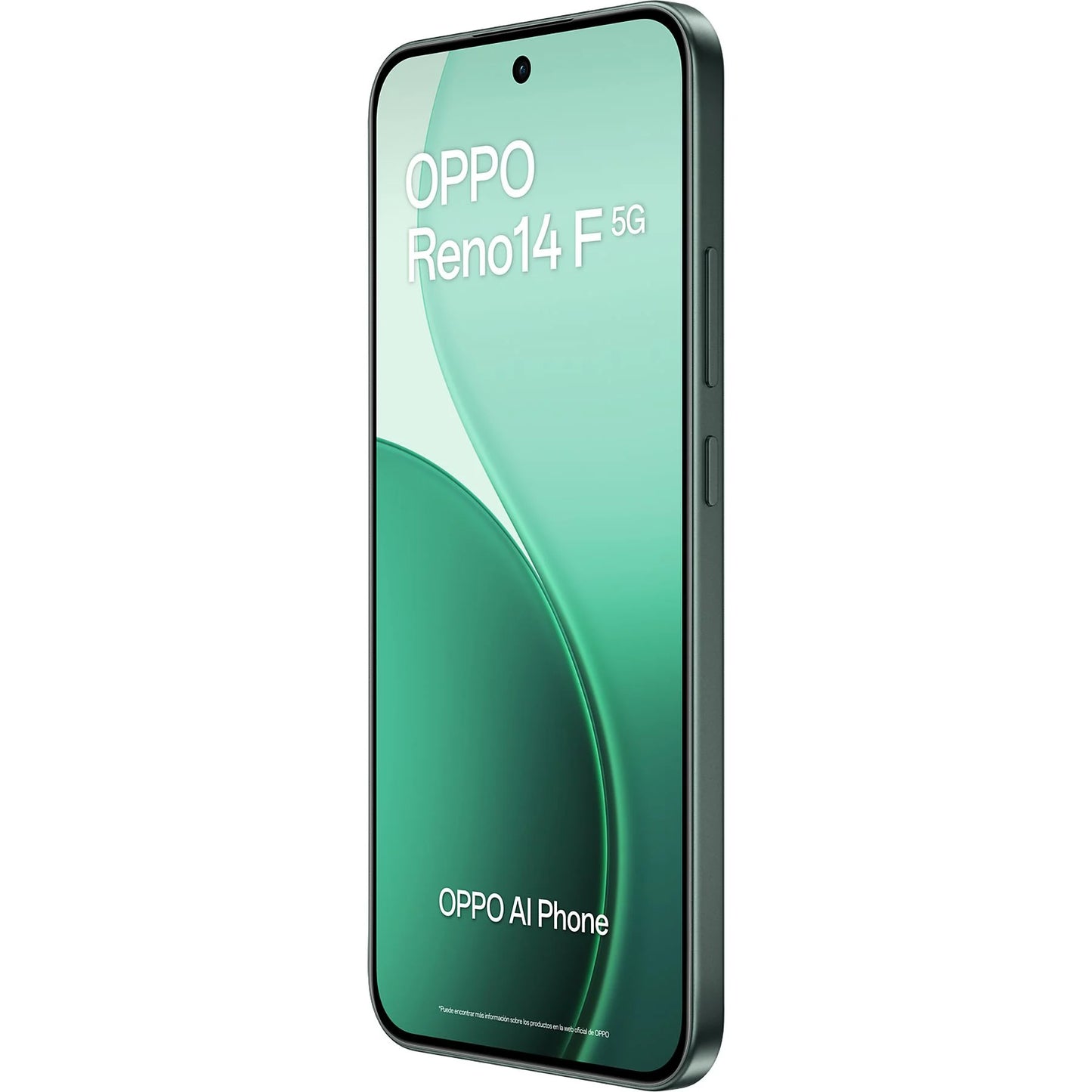 Móvil - OPPO Reno14F, Luminous Green, 256GB, 8GB RAM, 6.57" 2.5D AMOLED, Snapdragon® 6 Gen 1 (4nm), 6000mAh